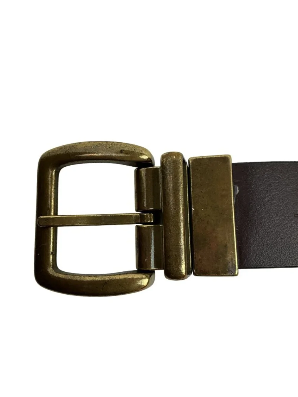 New Calvin Klein Reversible Genuine Leather Belt With Brass Buckle Mens Large Bl